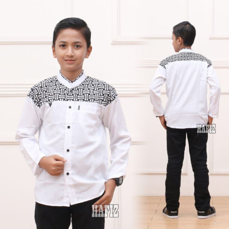 Baju koko Hafiz anak lengan panjang bahan katun toyobo delux