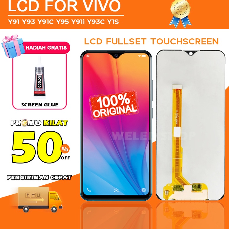 Harga Termurah ORIGINAL LCD VIVO Y91 Y93 Y91C Y95 Y91i Y93C Y1S Fullset Touchscreen Hp Touch Screen Layar Sentuh Ponsel Lengkap Versi Tinggi 7JL
