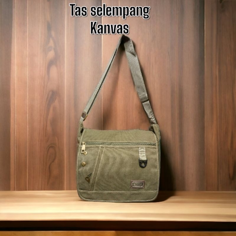 Tas selempang kanvas tebal premium