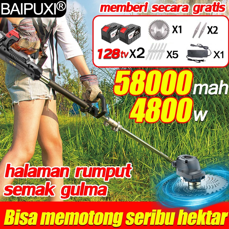 kualitas jerman Mesin potong rumput Dengan 10 baterai 128tv Daya tinggi 3800w berat hanya 1.8 kg (Ta