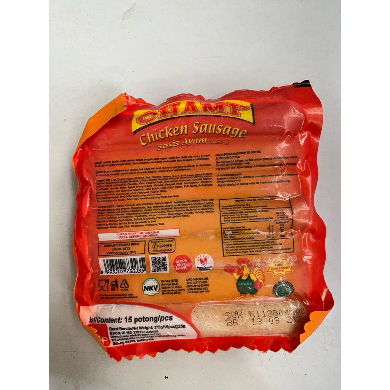 

CHAMP Sosis 375 Gram Isi 15 PCS Sosis Ayam