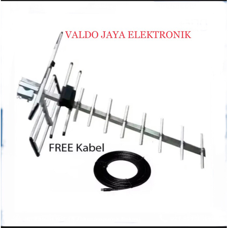 Antena TV Luar Digital HD 18 Free Kabel 10 meter Antena TV PF Antena TV Outdoor