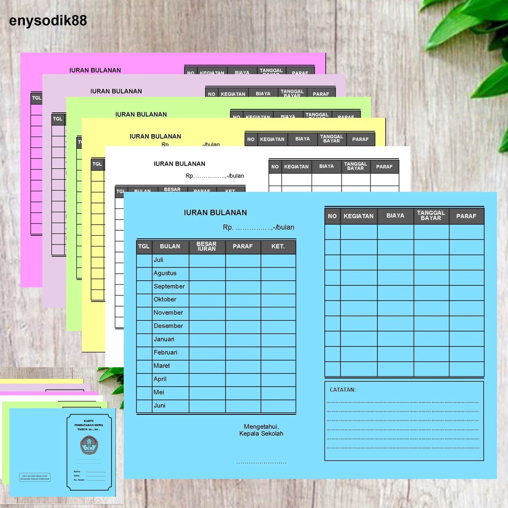 

Big Sale 5 PCS KARTU IURAN PAUD SD SMP SMA SPPBP3INFAQ BULANAN JUMBO 81