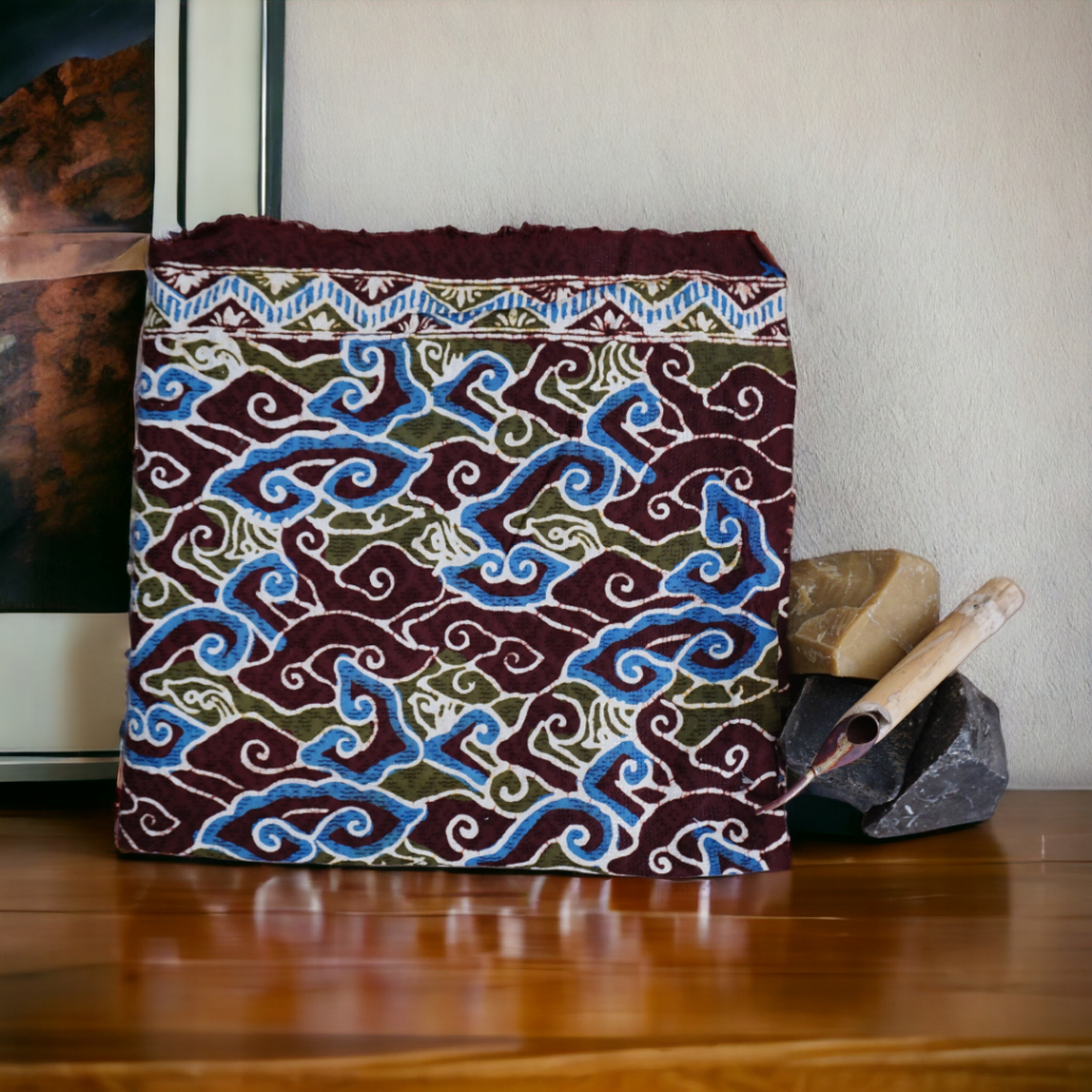 Bahan Kain Batik Dobby Premium Motif Mega mendung 3 kelir warna