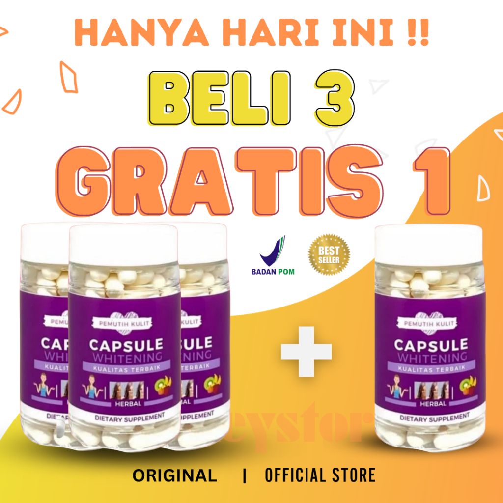 GLUTATHIONE PLATINUM WHITENING KAPSUL UNGU PEMUTIH KULIT WAJAH DAN SELURUH BADAN UNTUK PRIA & WANITA