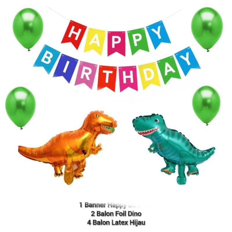 DINOSAURUS Paket perlengkapan dekorasi pesta ulang tahun DINOSAURUS perlengkapan pesta ultah anak te
