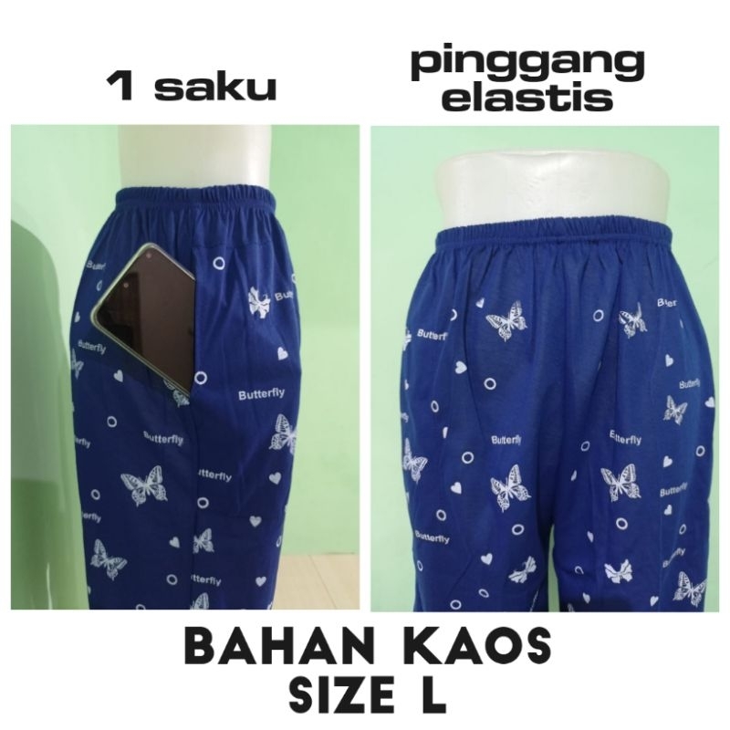 BEST SELLER Celana Kolor Pendek 7/8 Tidur Santai Wanita Dewasa Jumbo XXL Bahan Kaos KEKINIAN