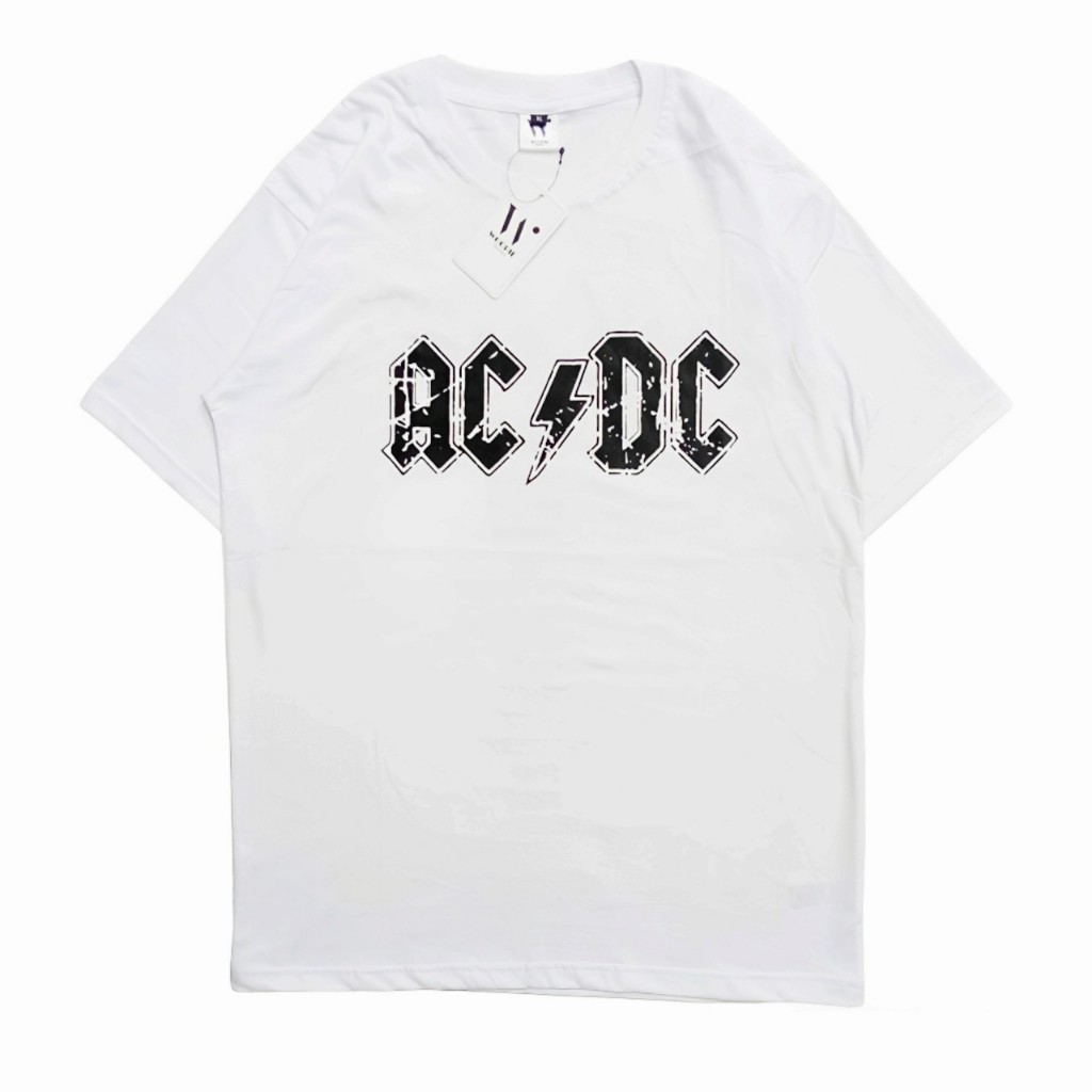 Kaos Band ACDC Baju Distro Musik Metal Rock Tshirt Oversize Pria Wanita