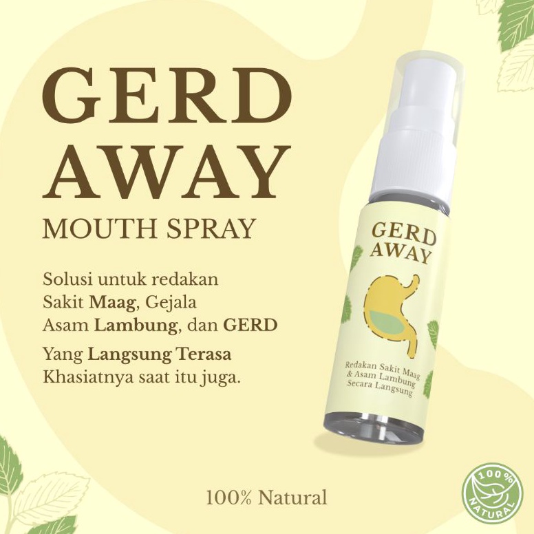 

BEST SELLER GERD AWAY Mouth Spray Obat Herbal Lambung Sakit Maag 1 Natural Redakan Asam Lambung Secara Langsung by Hegar Natural