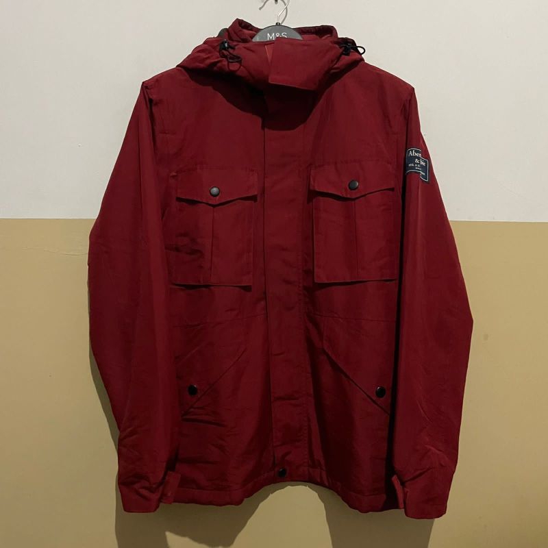 Mountain Parka Jacket Abercrombie & Fitch Red