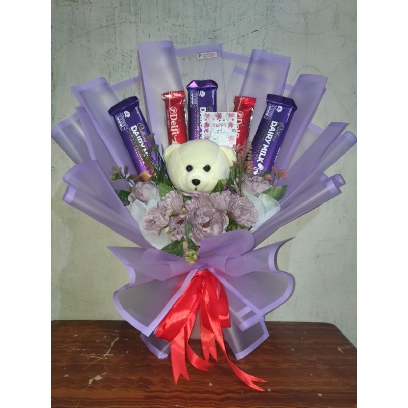 

Buket snack / Buket boneka / Buket coklat / Buket Bunga / Bouquet chocolate mix dan boneka