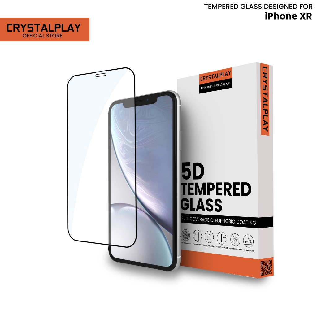 CrystalPlay 5D Anti Gores Tempered Glass for iPhone XR  Fullcover Screen Protector Glass 14 13 12 11