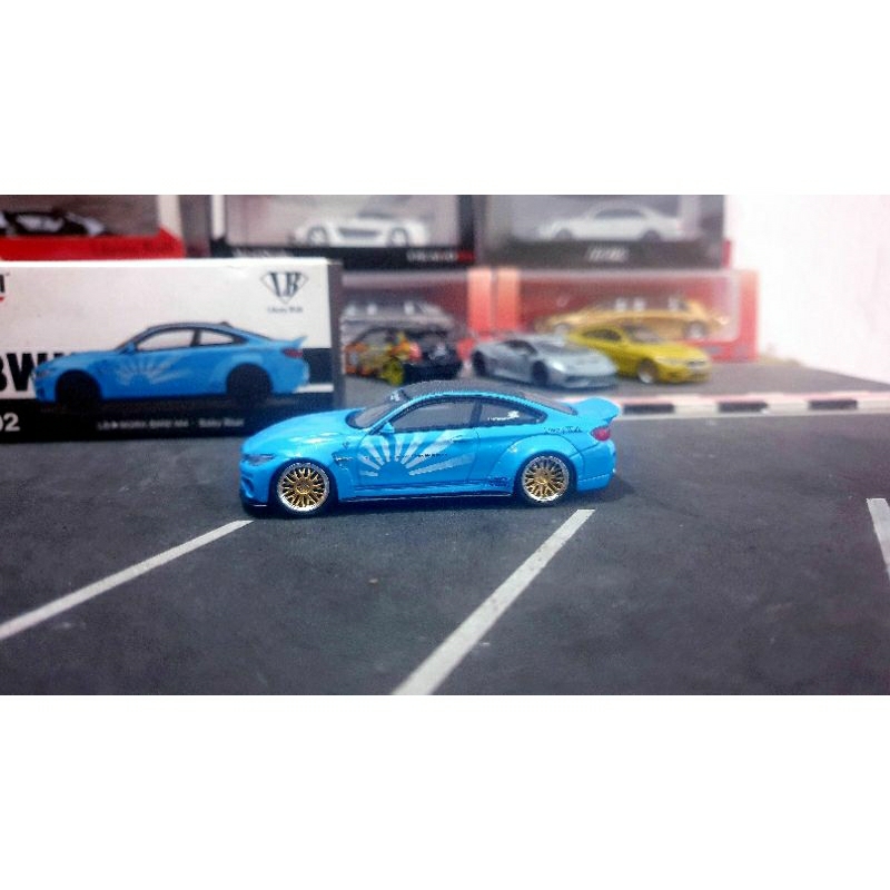 Diecast Mini gt LBWK BMW M4 Baby blue no 192 1:64 Swap Ban Velg