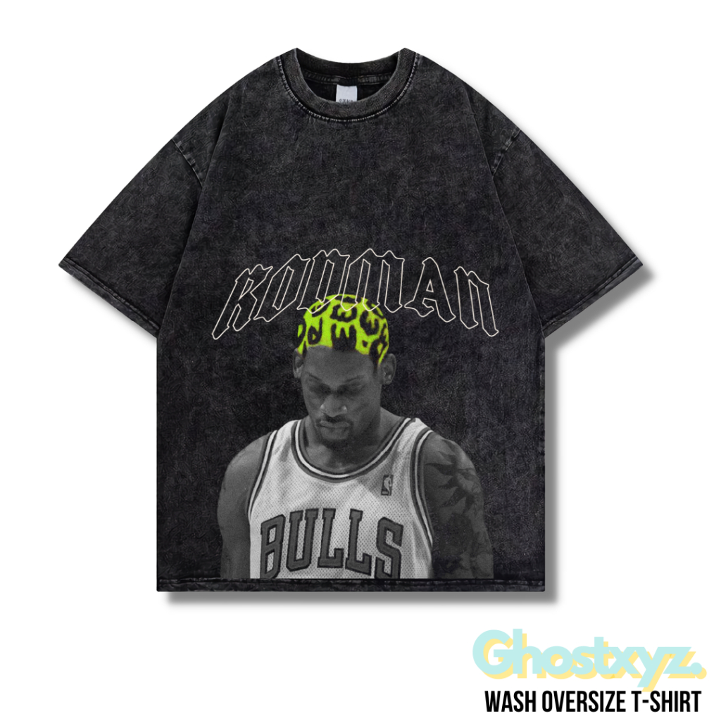 Ghostxyz T-Shirt "Rodman" Wash Oversize Vintage Tee Baju Kaos
