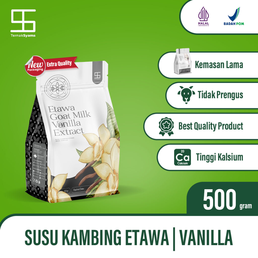 

Susu bubuk etawa ternak syams varian rasa vanila 500 gram