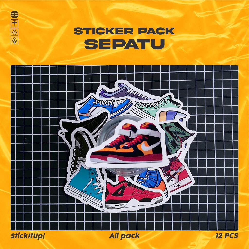 

COD✨ StickItUp Stiker Pack Sepatu Lucu Colorfull Keren Untuk Koper Laptop Skateboard