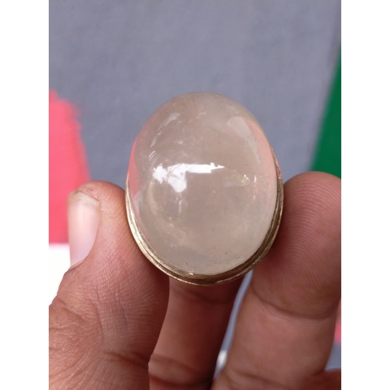 cincin batu akik kecubung es asli natural