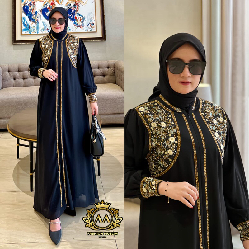 abaya satu set Pasmina / abaya bordir/abaya original