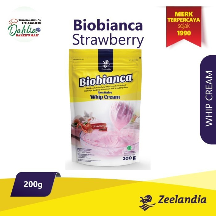 

Biobianca Strawberry Zeelandia Whip Cream Bubuk Kemasan 200 Gram