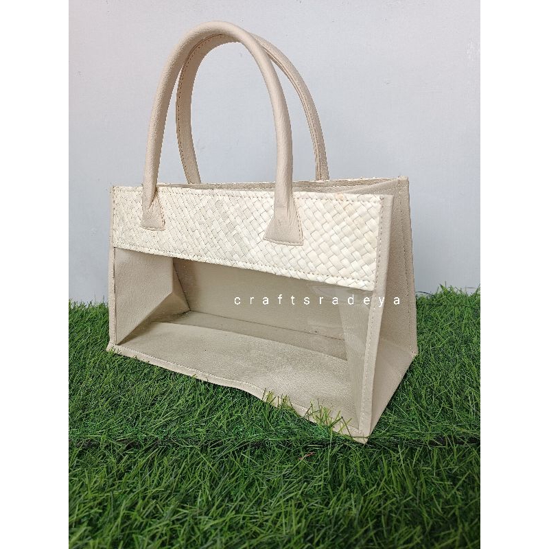 

Tas Mika 30×12×18 Anyaman / Tas hampers toples jar biggy /parcel souvenir Hajatan Pesta Premium