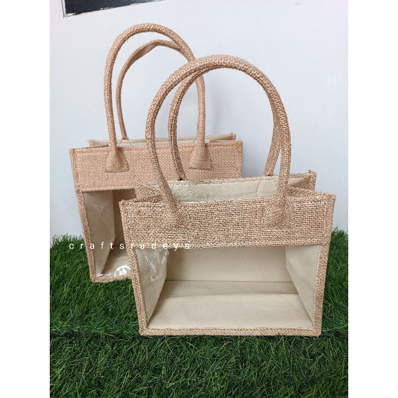 RB TAS MIKA Full Kain Goni Premium / Jutebag Hampers Parsel / Goodiebag Jute Gift