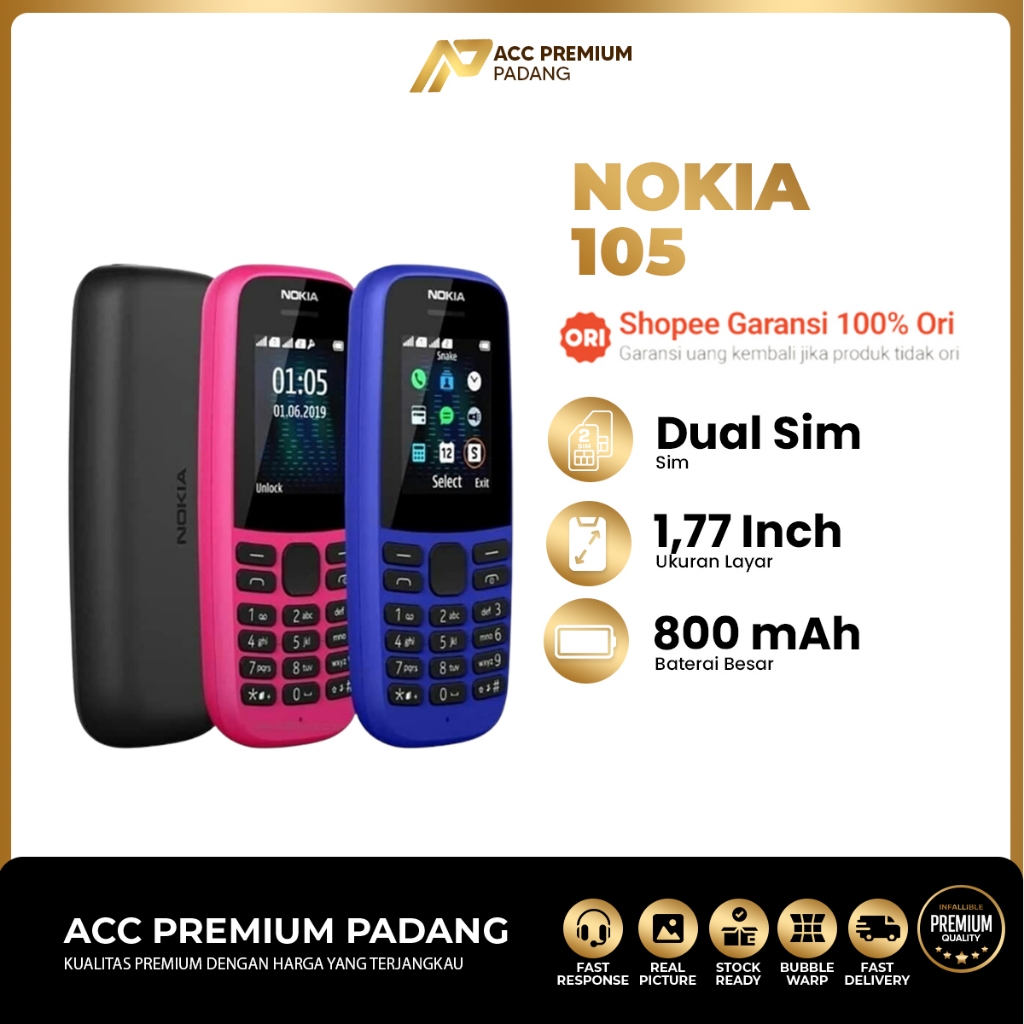 Nokia 105 Dual Sim Original bahasa indonesia hp jadul Original Garansi Resmi Seindonesia