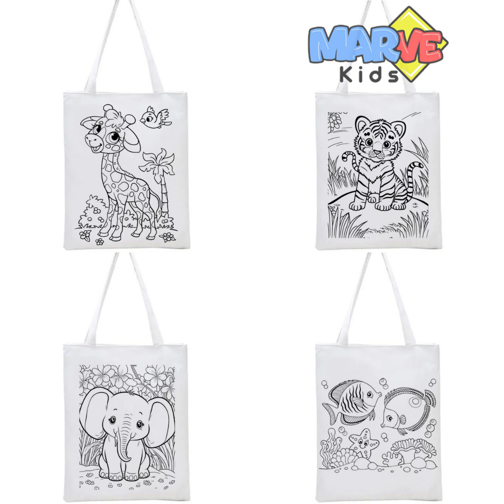 

Totebag Goodiebag Tote bag Goodie bag Mewarnai Coloring Lukis Safari Souvenir Ulang Tahun