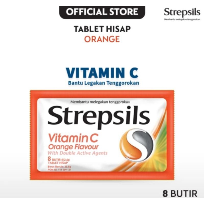 

STREPSILS VITAMIN C 8.S PERMEN PELEGA TENGGOROKAN