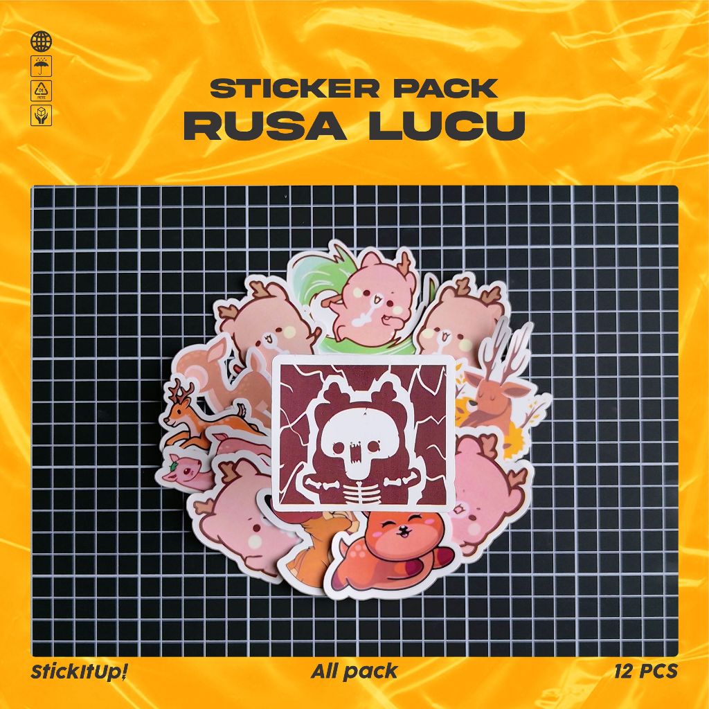Stiker Pack Rusa Lucu Untuk Koper Laptop Skateboard