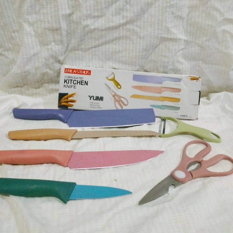 pisau set isi 6 pcs kitchen knife yumi