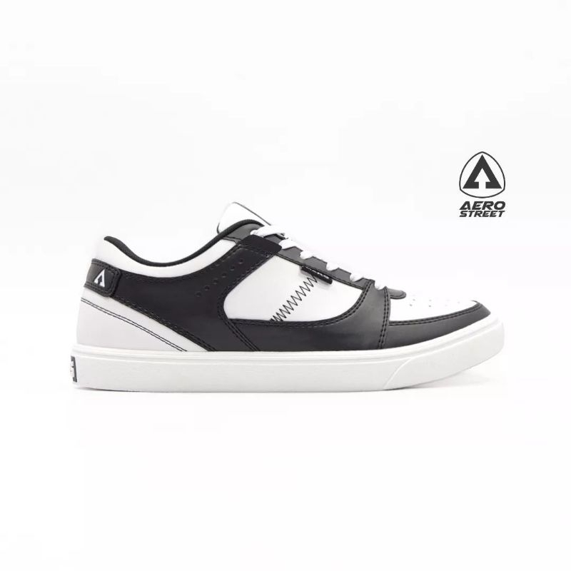 Aerostreet 36-45 Hoops Low Hitam  Putih - Full Hitam - Sepatu Sneakers Casual Pria Wanita Aero Stree