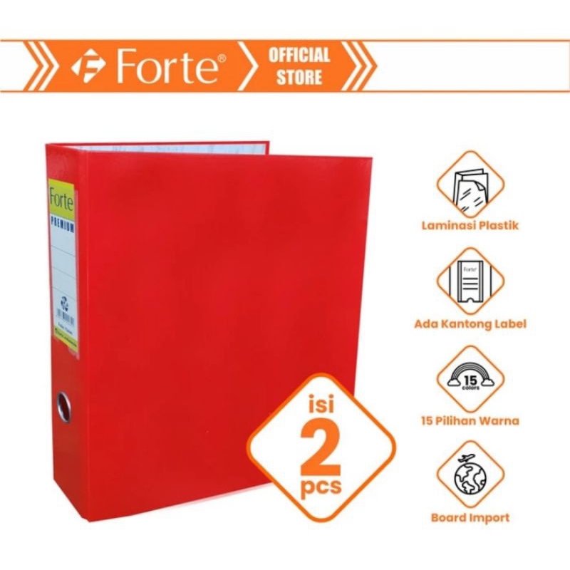 

(2 Pcs) Odner / Ordner Folio Forte Enduro+ Premium Glossy 75 mm (Merah)