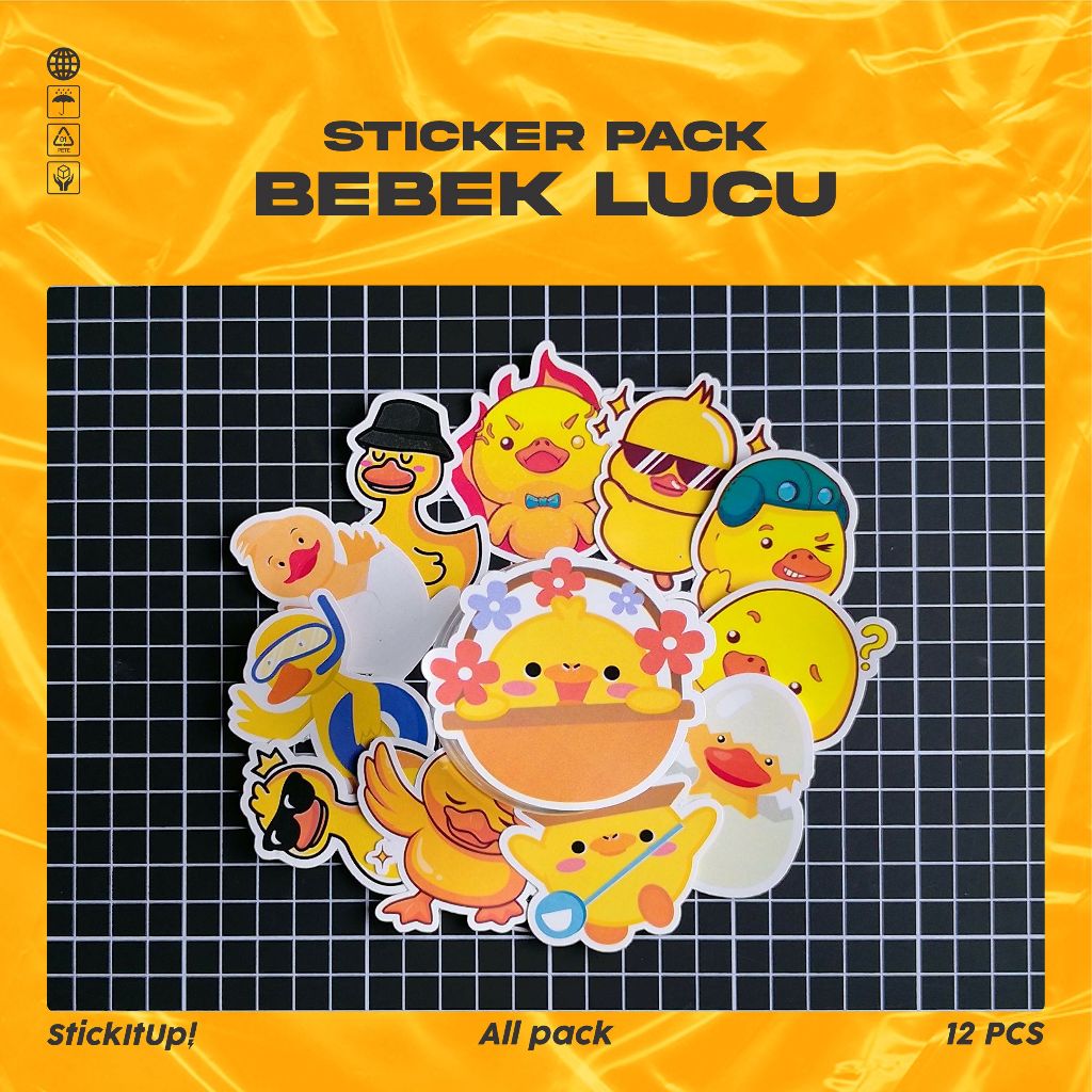 

COD✨ StickitUp Stiker Pack Bebek Lucu Untuk Koper Laptop Skateboard