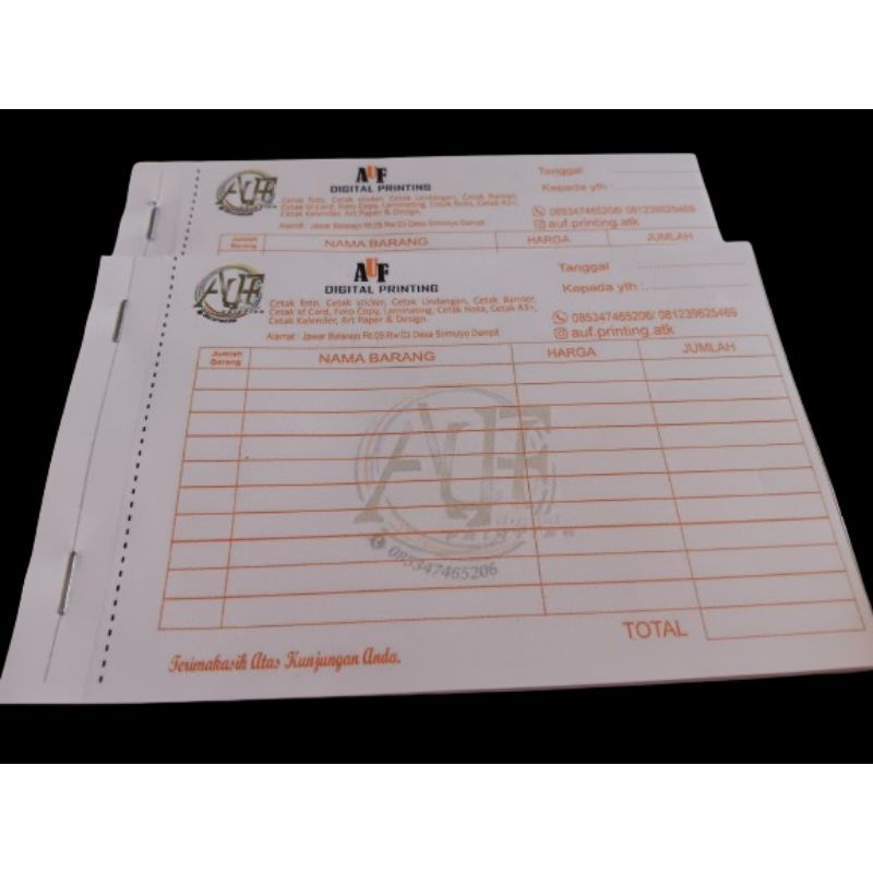 

Nota Ncr 2 Ply 1/4 Kertas Folio (Order 1 dapat 4 Nota)