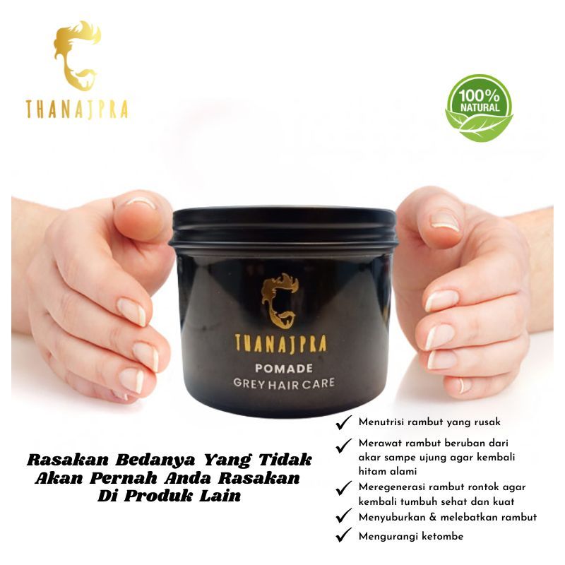 Pomade rambut oil based warna hitam penghilang uban penyubur rambut pria