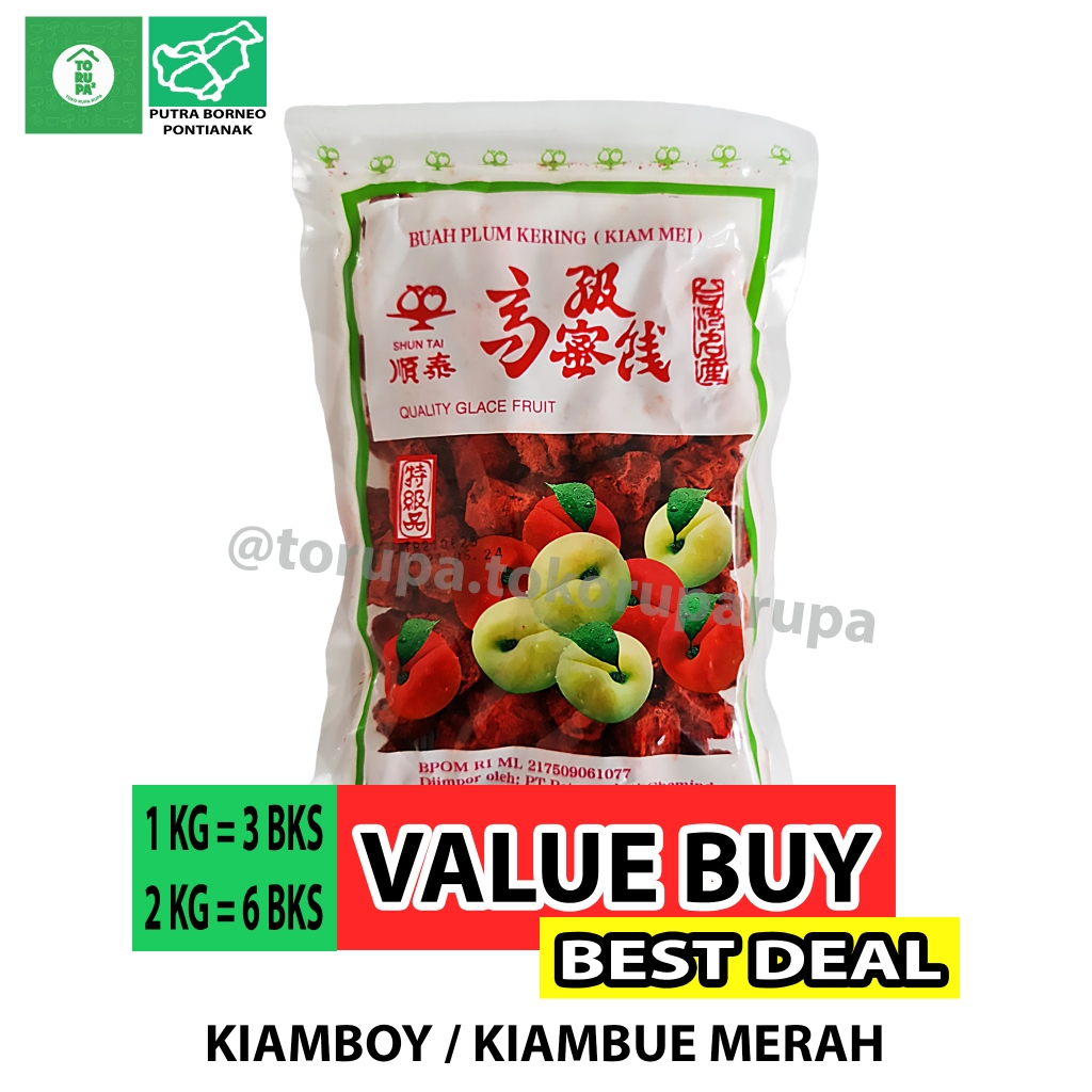 

Asinan Kiamboy Merah 300 gr Suntai / Kiamboy Untuk Asinan / Manisan Buah Kering Kiambue Somboy