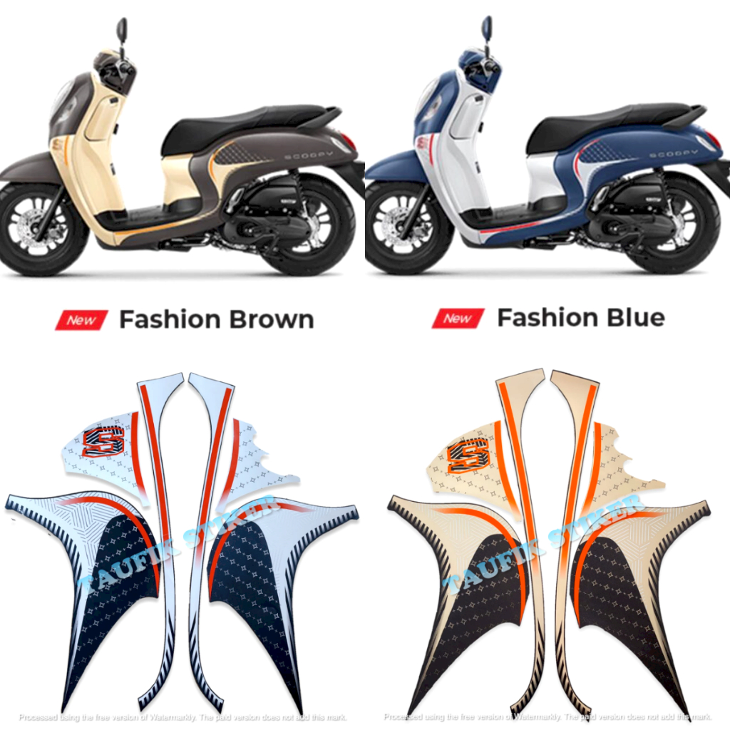 STRIPING LIS BODY MOTOR HONDA SCOOPY FASHION 2023 SEPASANG STANDAR FULL SET
