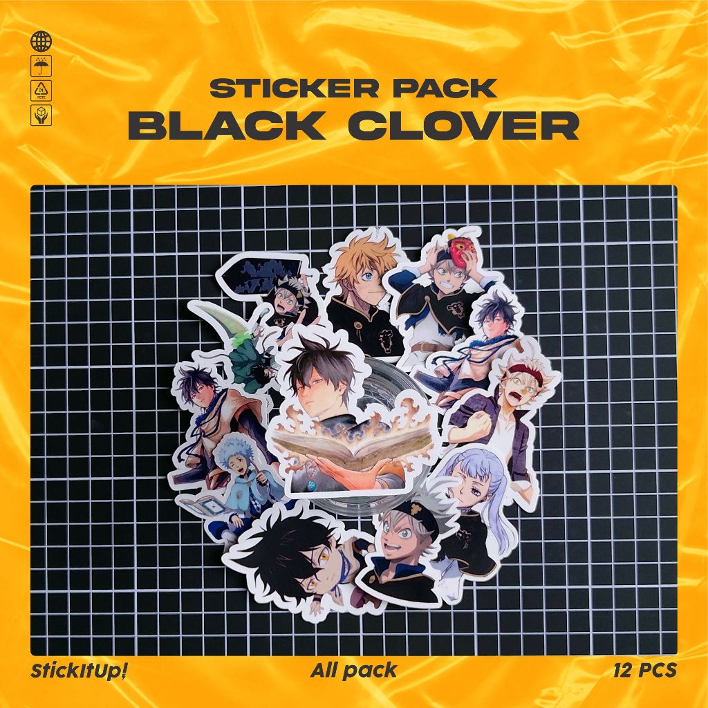 

COD✨ StickitUp Stiker Pack Anime Black Clover Lucu Untuk Koper Laptop Skateboard