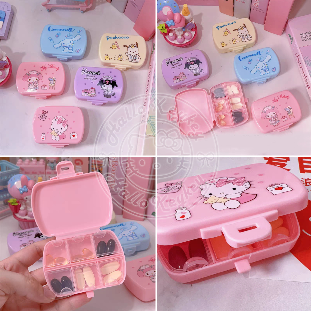 kotak tempat obat pill case kitty melody kuromi cinnamoroll pochacco