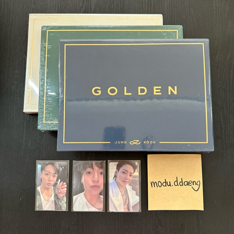 [READY 🇲🇨] BTS JK Golden Sealed Fullset with PVC Benefit Photocard - golden shine substance solid wi