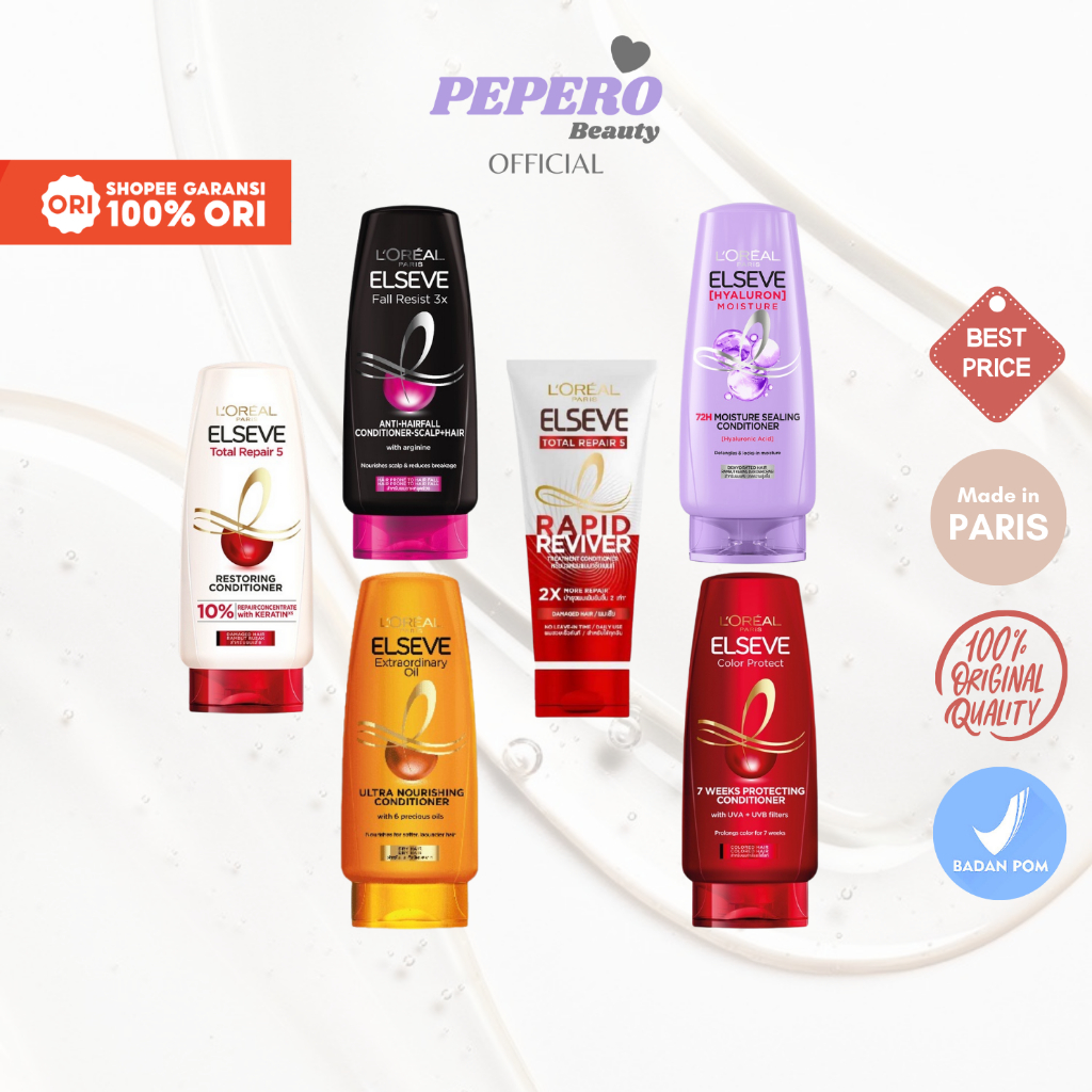 LOREAL PARIS Elseve Conditioner 155ml - Total Repair 5 | Fall Resist 3X | Extraordinary Oil | Rapid 