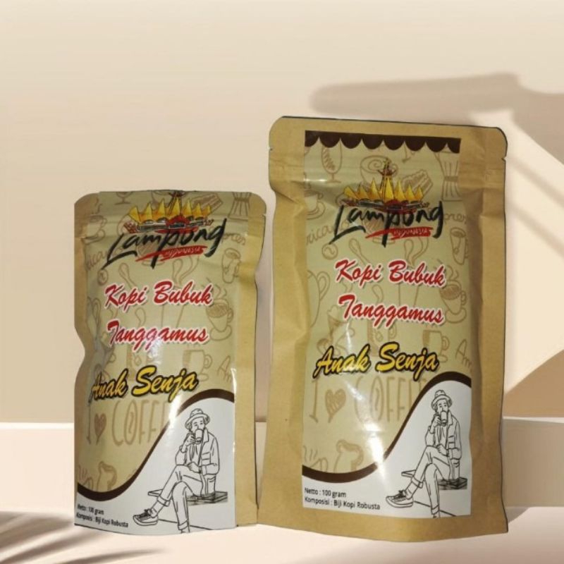

KOPI LAMPUNG KOPI BUBUK TANGGAMUS ANAK SENJA STANDING POUCH 100 GRAM & 200 GRAM