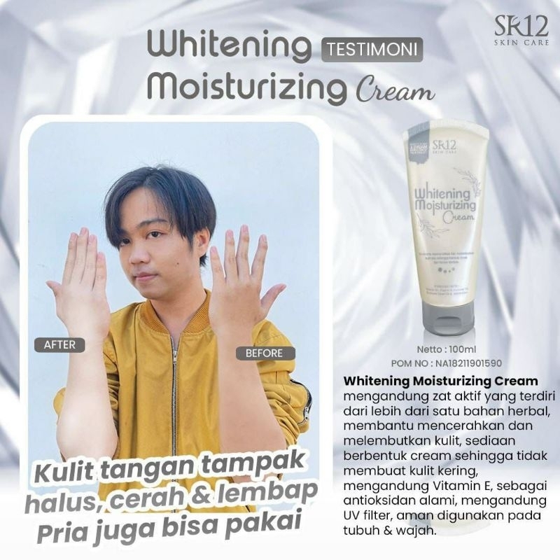 AMPUH  PEMUTIH BADAN BPOM, WHITENING MOISTURIZING CREAM SR12 | HAND BODY BPOM HALAL