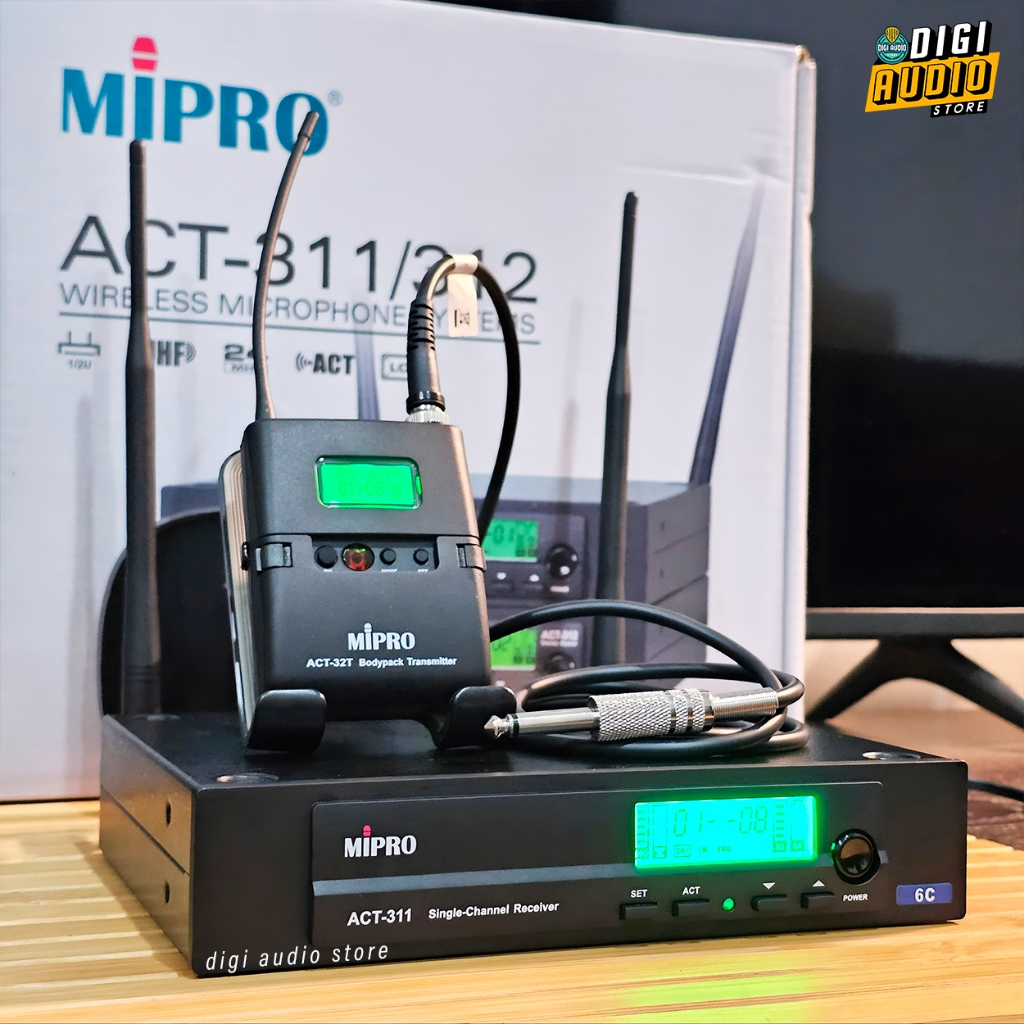 Wireless Guitar Set & Instrument MIPRO ACT311B MU40G Gitar Bass Biola Jack 6.5mm ACT-311B MU-40G ACT