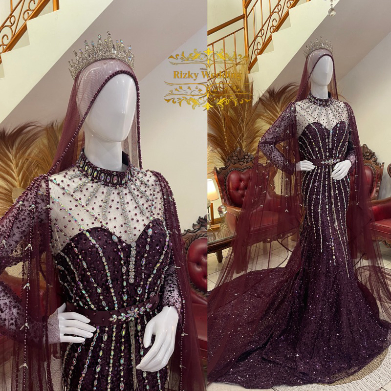 Gaun pengantin | Gaun pengantin premium | Gaun pengantin slim | Gaun pengantin mewah elegan | Baju p