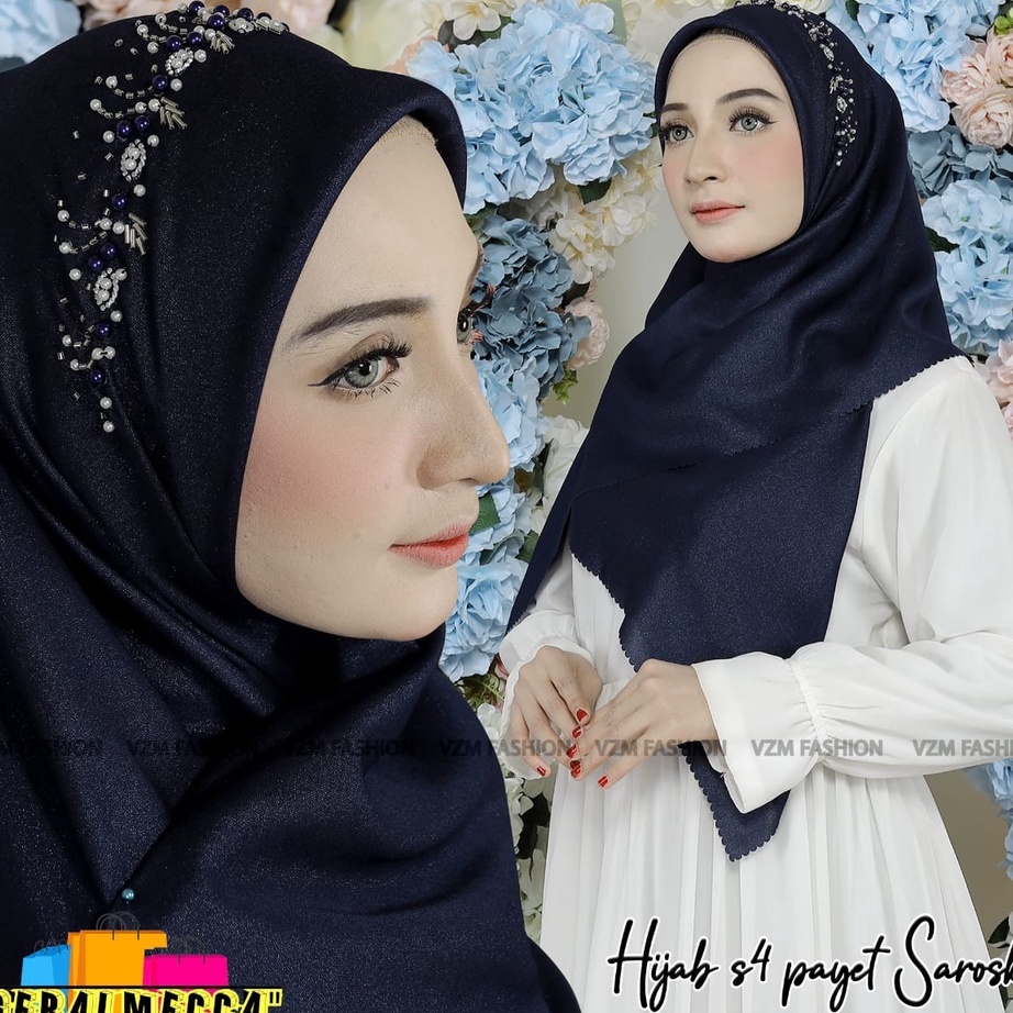 HOT HIJAB SEGI EMPAT PAYET SINAR GLOWING LASERCUT  HIJAB SEGI EMPAT MEWAH  HIJAB PESTA  HIJAB SINAR 