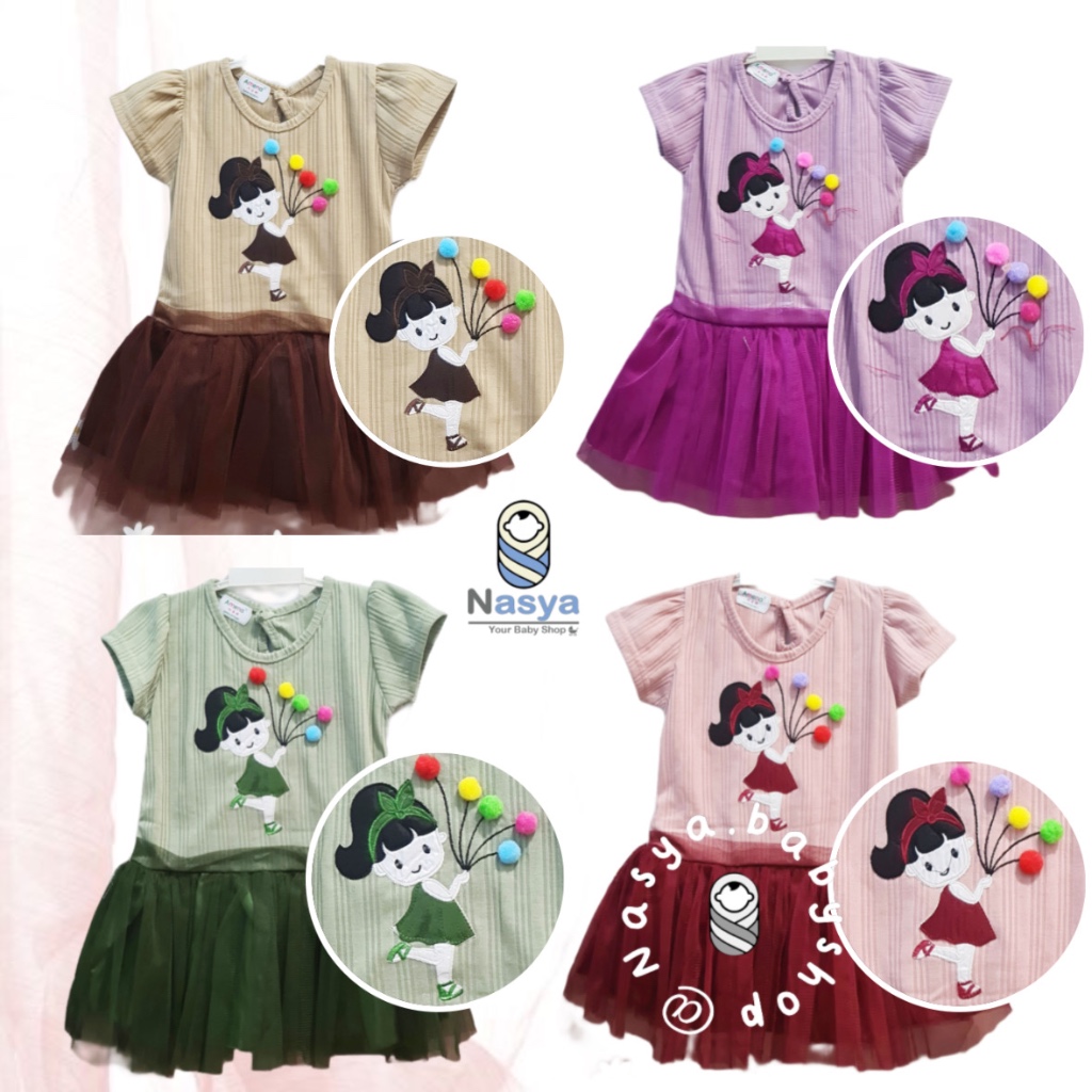 [MK-008] Dress Anak Terbaru / Dress Amena Tutu anak 1 tahunan Motif Karakter