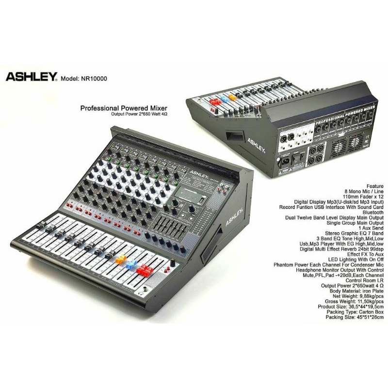ashley power mixer 8ch NR10000