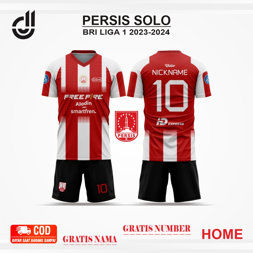 BAJU JERSEY PERSIS SOLO HOME 2023-2024 PREMIUM FULL PRINTING READY SIZE ANAK & DEWASA