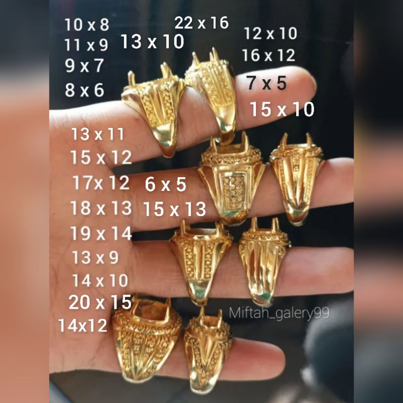 Emban cincin kuningan oval gigi
